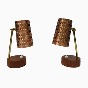 Scandinavian Style Bedside Lamps, 1950s, Set of 2