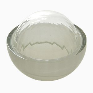 Jewelry Box in Light Grey, Moire Collection, Hand-Blown Glass by Atelier George