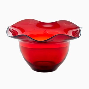 Rote Vintage Vase aus Glas von Monica Bratt