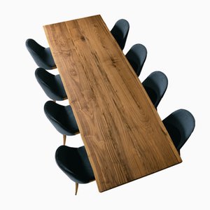 Misura Noce B-185 Dining Table with OBLIQUE Legs from DALE Italia