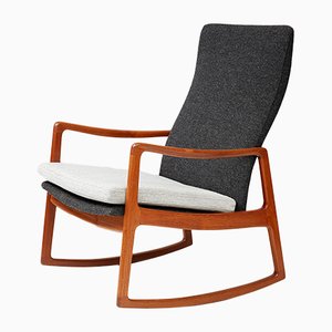 Mid Century Fd 160 Rocking Chair In Teak By Ole Wanscher For France Mid Century Fd 160 Rocking Chair In Teak By Ole Wanscher For France