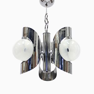 Italian Chromed Pendant Light, 1960s