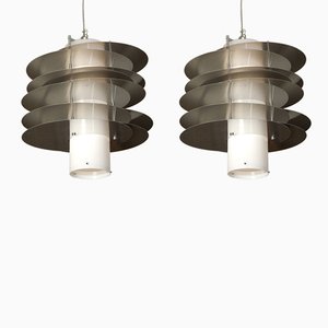 Italian Ceiling Lamps, 1970s, Set of 2
