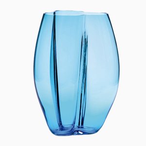 Large Blue Petalo Vase by Alessandro Mendini for Purho