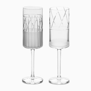 Irish Handmade Crystal Series No I Champagne Flutes from Scholten & Baijings, Set of 2