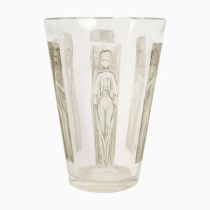 Vintage Vase with Six Figurines by René Lalique