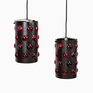 Vintage Cylinder Shaped Ceiling Lamps, Set of 2