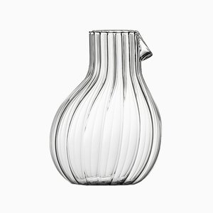 Low Dodò Carafe in Transparent Fluted Clear Glass by Matteo Cibic for Paola C., 2018
