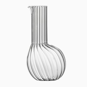 Dudù High Carafe in Transparent Fluted Blown Glass by Matteo Cibic for Paola C., 2018