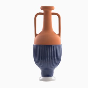 #01 Medium HYBRID Vase in Cobalt-Grey by Tal Batit