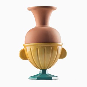 #05 Mini HYBRID Vase in Turquoise & Mustard by Tal Batit