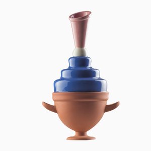 #02 Mini HYBRID Vase in Blue, White, & Light Pink by Tal Batit