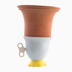 #01 Mini HYBRID Vase in Light Blue, White & Yellow by Tal Batit