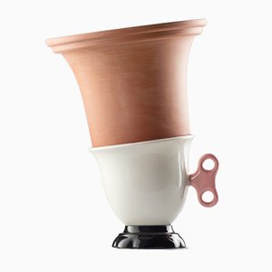 Vaso piccolo #01 HYBRID bianco, nero e rosa chiaro di Tal Batit