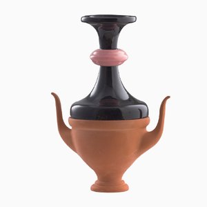 #07 Mini HYBRID Vase in Black & Light Pink by Tal Batit