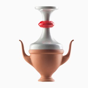 #07 Mini HYBRID Vase in Grey & Red by Tal Batit