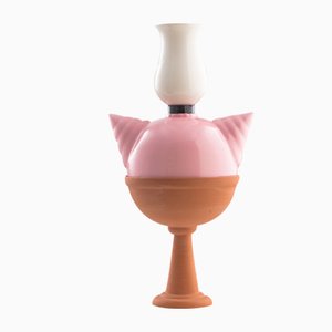 Mittelgroße #03 HYBRID Vase in hellem Pink, Schwarz & Weiß von Tal Batit