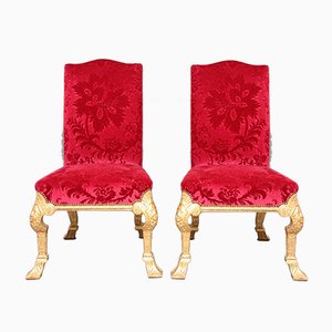 Vintage George I Style Gilt Wood Chairs, 1920s, Set of 2