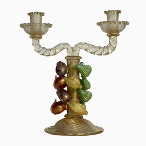 Italian Murano Glass Candleholder by Ercole Barovier for Barovier & Toso, 1940s