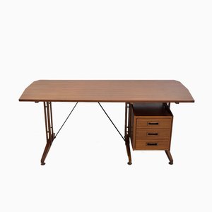 Bureau en Teck et Métal Peint, Italie, 1960s