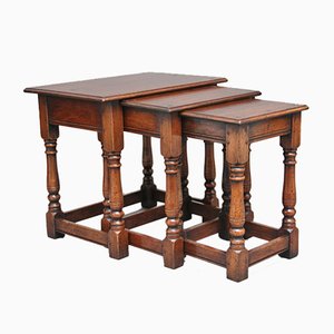 Mid-Century Cherry Wood Nesting Tables, Set of 3