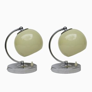 Lampes de Chevet Art Déco en Chrome, Autriche, Set de 2