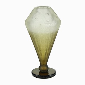 Art Deco Smoked Glass Vase by Charles Schneider, 1927