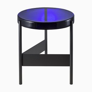 Table d'Appoint Alwa Two 5600B-D avec Plateau Bleu et Base Noire par Sebastian Herkner pour Pulpo