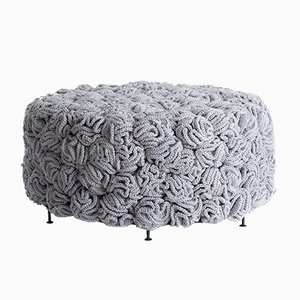 Pouf in poliestere e cotone grigio di Iota