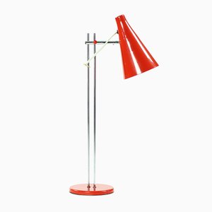 Lámpara de mesa checa en rojo de Josef Hurka para Lidokov, años 60
