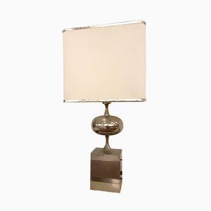 Brushed Steel Table Lamp by Philippe Barbier, 1970s