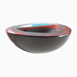Red and Blue Murano Glass Bowl from Mandruzzato, 1960s