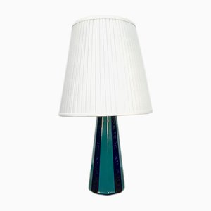 Lampada da tavolo grande vintage in ceramica verde e blu di Søholm