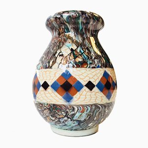 Vaso piccolo in ceramica con mosaico di Jean Gerbino per Vallauris, Francia, anni '40