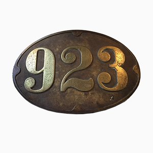 Antikes Eisenbahnschild aus Bronze, 1910er