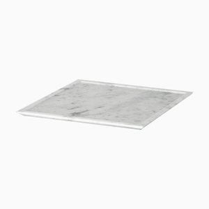 Square Piano Plate in White Carrara Marble by Studioformart for MMairo