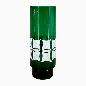 Green Crystal Vase from VEB Kunst Glas Wasungen, 1960s