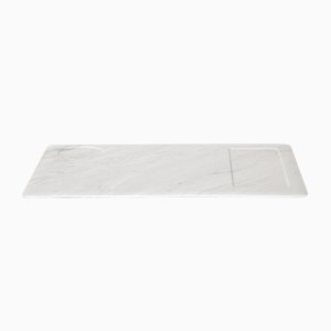 Weißes Tavoletta Tablett aus Carrara Marmor von Studioformart für MMairo