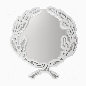 Specchio Emblema in marmo Statuario bianco di Michele Chiossi per MMairo