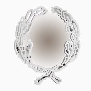Kleiner Emblema Spiegel aus Bianco Statuario Marmor von Michele Chiossi für MMairo