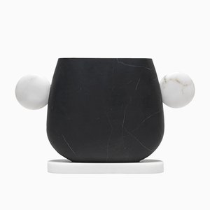 Tacca Vase in Nero Marquina and Bianco Michelangelo Marble by Matteo Cibic for MMairo