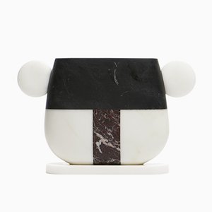 Tacca Vase in Bianco Michelangelo, Nero Marquina and Rosso Levanto Marble by Matteo Cibic for MMairo