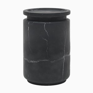 Pyxis L Nero Marquina Marble Pot by Ivan Colominas for MMairo