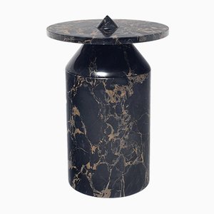 Tavolino da caffè Totem in marmo Portoro nero di Karen Chekerdjian per MMairo