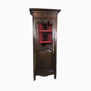 Armoire Provençal Antique avec en Verre & Carved Oak