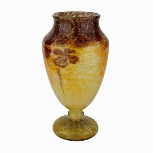 Art Deco French Yellow Vase by Charles Schneider, 1920s