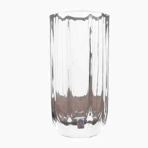 Octagonal Crystal Glass Vase by Asta Stromberg for Strömbergshyttan, 1950s