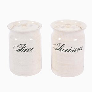 Vintage Rice and Raisin Jars, Set of 2