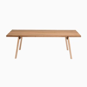 Alveo Tisch aus mehrfarbigem Massivholz mit Wabenstruktur
