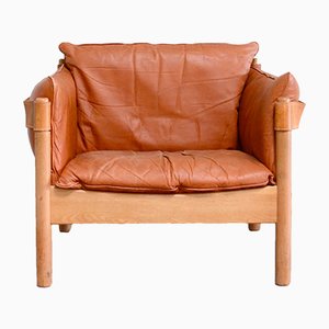 Danish Cognac Leather Chair, 1960s